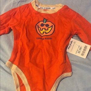 Life Is Good Pumpkin Orange Kids Bodysuit